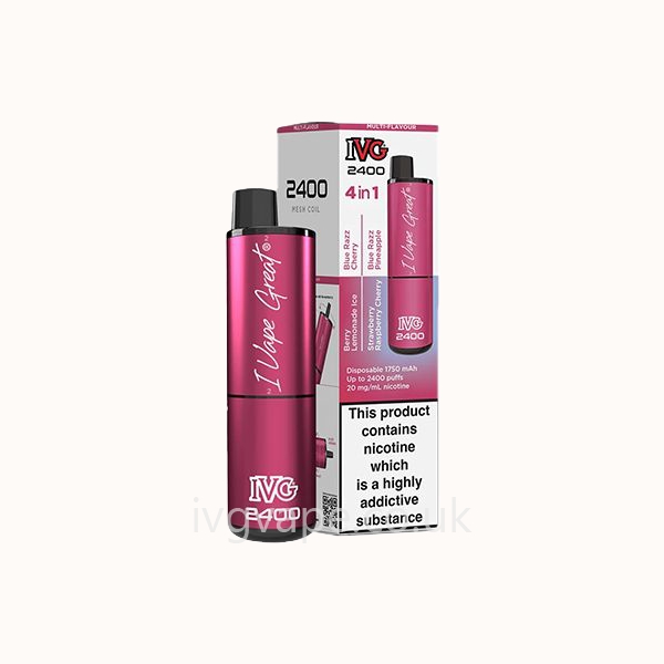 20mg IVG 2400 Disposable Vapes 4 in 1 - Berry Edition