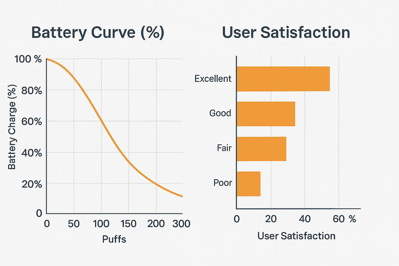 Dual chart showing IVG SAVR battery endurance and user satisfaction distribution